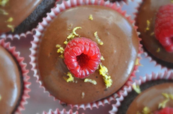 Raspberry Drop Chocolate Cupcakes - Sweet Peonies