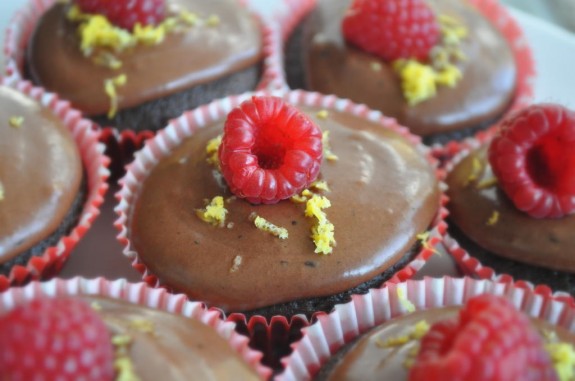 Raspberry Drop Chocolate Cupcakes - Sweet Peonies