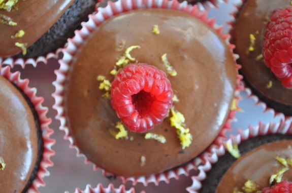 Raspberry Drop Chocolate Cupcakes - Sweet Peonies