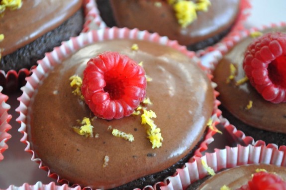 Raspberry Drop Chocolate Cupcakes - Sweet Peonies